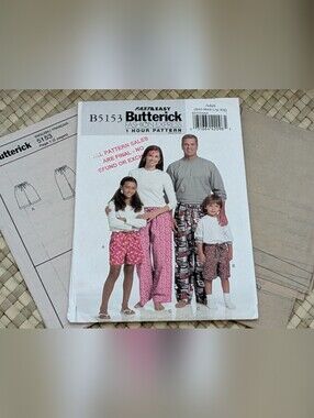 Butterick B5153 Fast & Easy 1-Hour Pattern - Sleep Pants & Shorts - Uncut